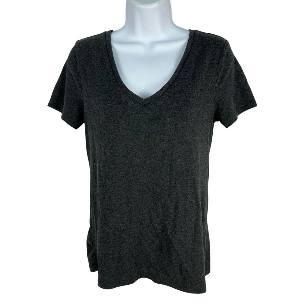 Old Navy Classic Womens Heather Charcoal V-Neck Tee Shirt Medium